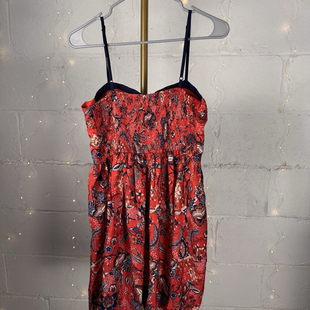 b.o.g. collective women's L red floral padded cup sundress smocked back NWOT - Picture 4 of 11